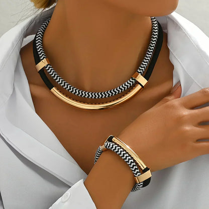 Mabel | Braided Necklace & Bracelet Set