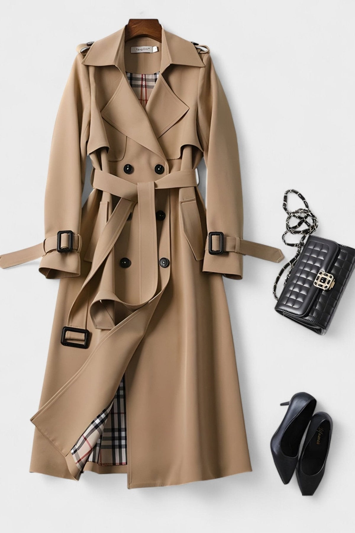 Sarah | Camel Belted Trench Coat