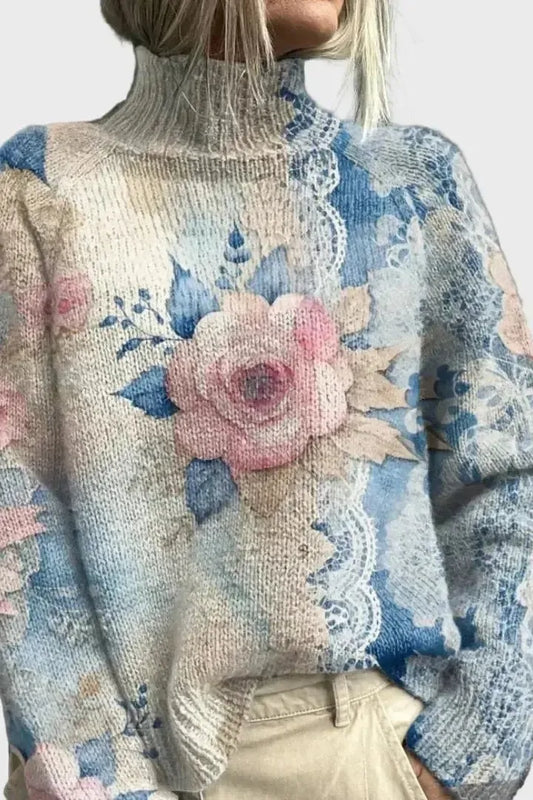 Sally | Pastel Floral Knit Jumper
