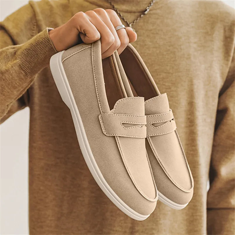 Simon | Sand Suede Loafers