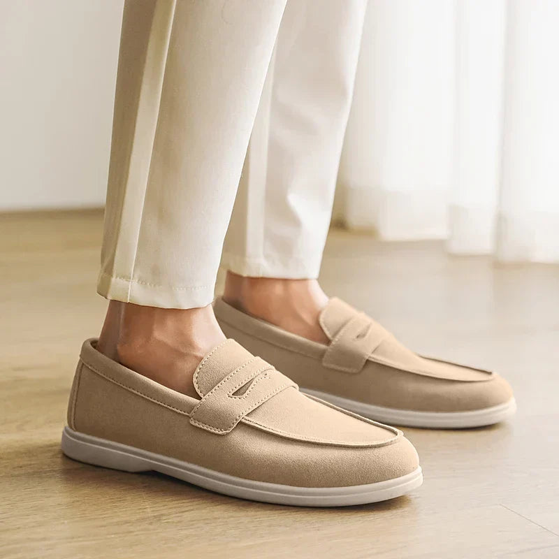 Simon | Sand Suede Loafers