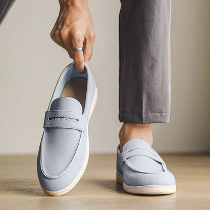Simon | Sand Suede Loafers