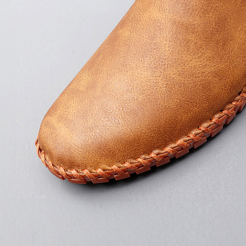 Thomas | Brown Leather Slip-On Loafers