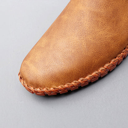 Thomas | Brown Leather Slip-On Loafers