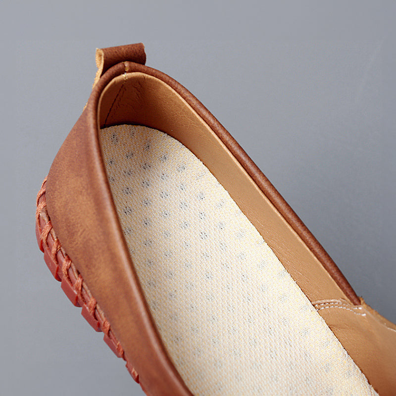 Thomas | Brown Leather Slip-On Loafers