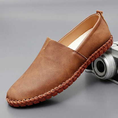 Thomas | Brown Leather Slip-On Loafers