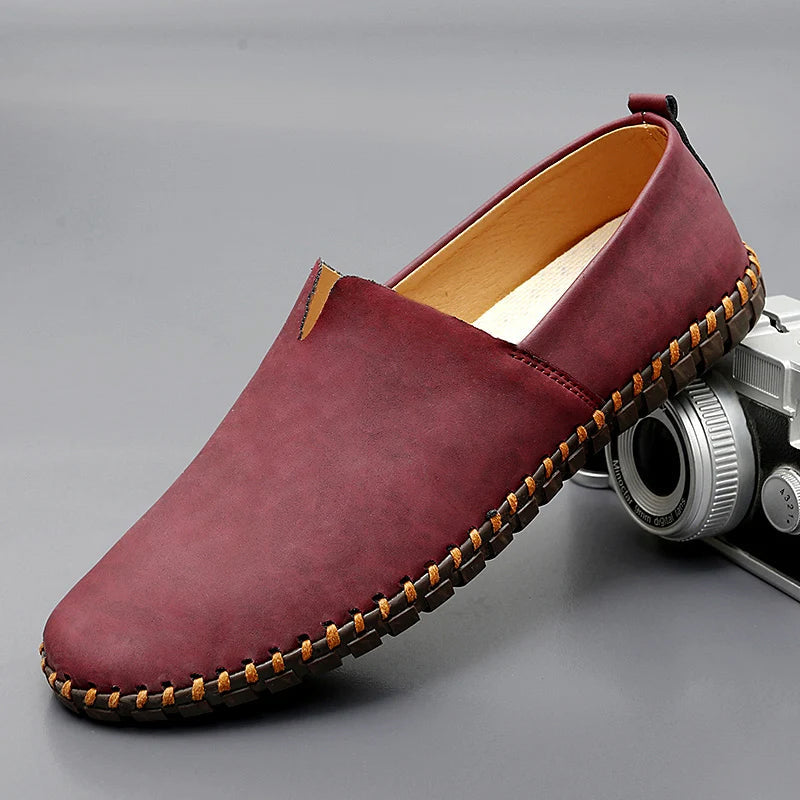 Thomas | Brown Leather Slip-On Loafers
