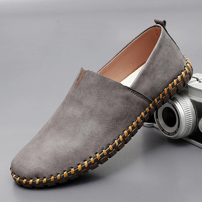 Thomas | Brown Leather Slip-On Loafers