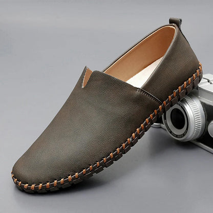 Thomas | Brown Leather Slip-On Loafers