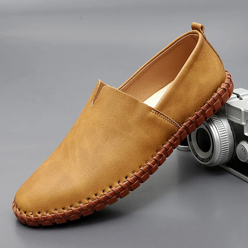 Thomas | Brown Leather Slip-On Loafers