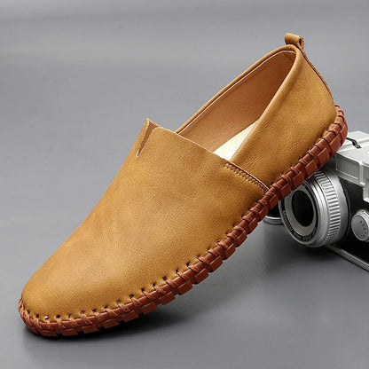 Thomas | Brown Leather Slip-On Loafers