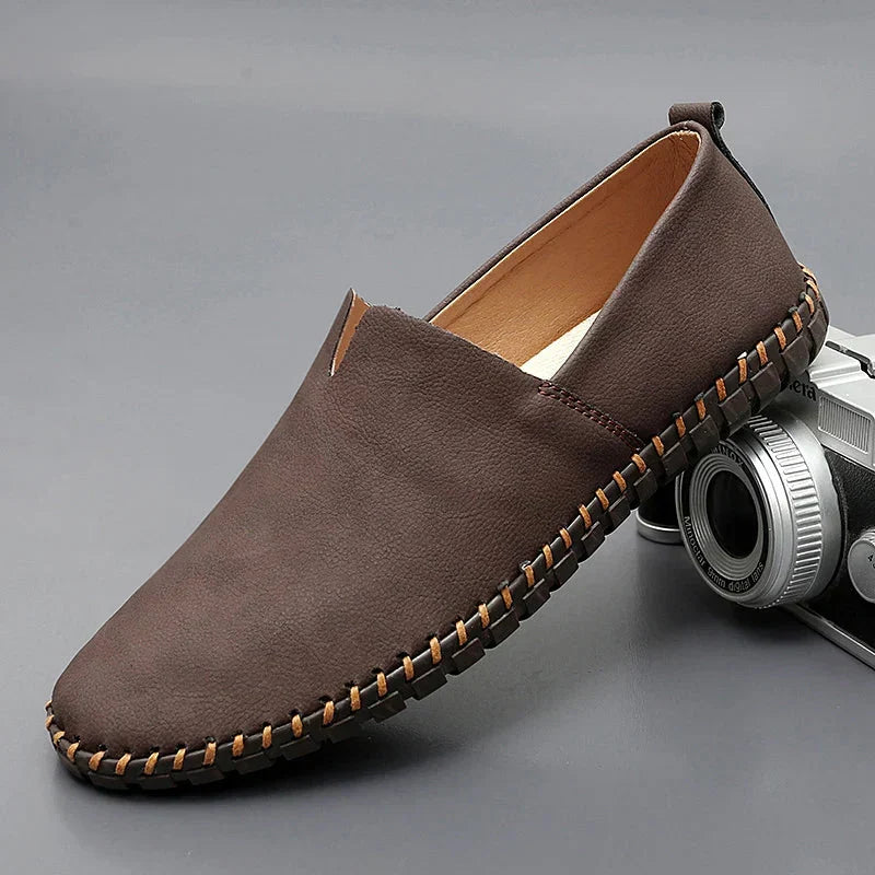 Thomas | Brown Leather Slip-On Loafers