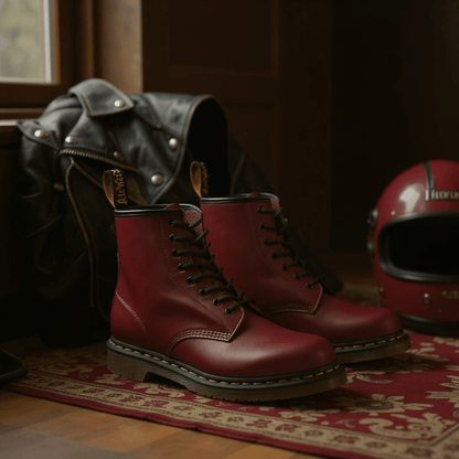 Sara | Black Lace-Up Combat Boots