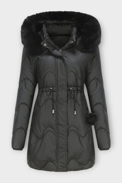 Sara | Black Quilted Drawstring Jacket