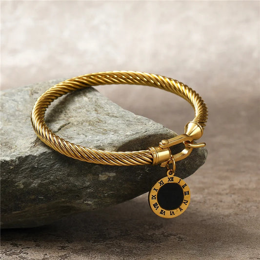 Jenny | Roman Numeral Charm Bangle