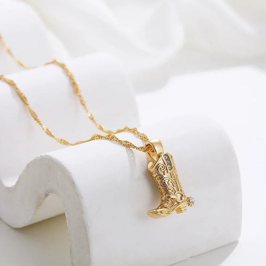 Darcy | Cowboy Boot Pendant Necklace