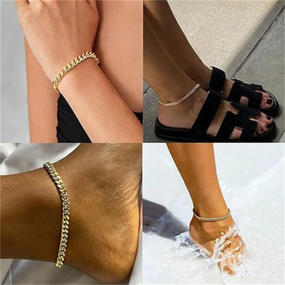 Duo | Layered Chain Anklet Set
