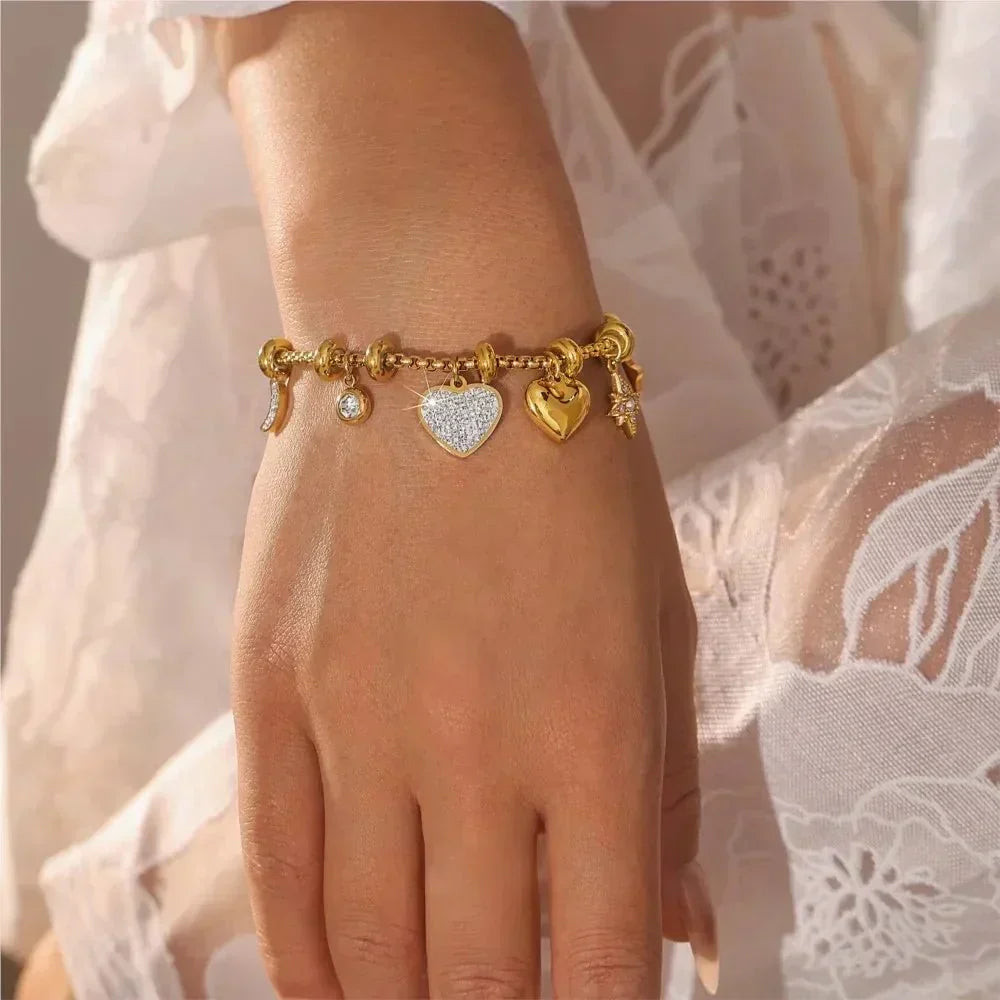 Cora | Heart Charm Bracelet