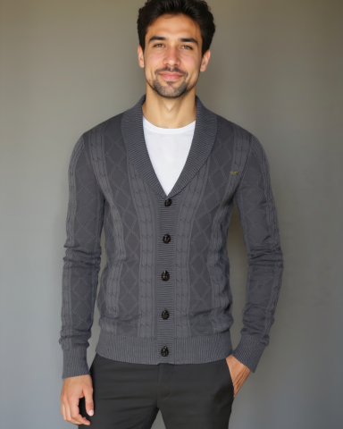 Sebastian | Grey Button Cardigan