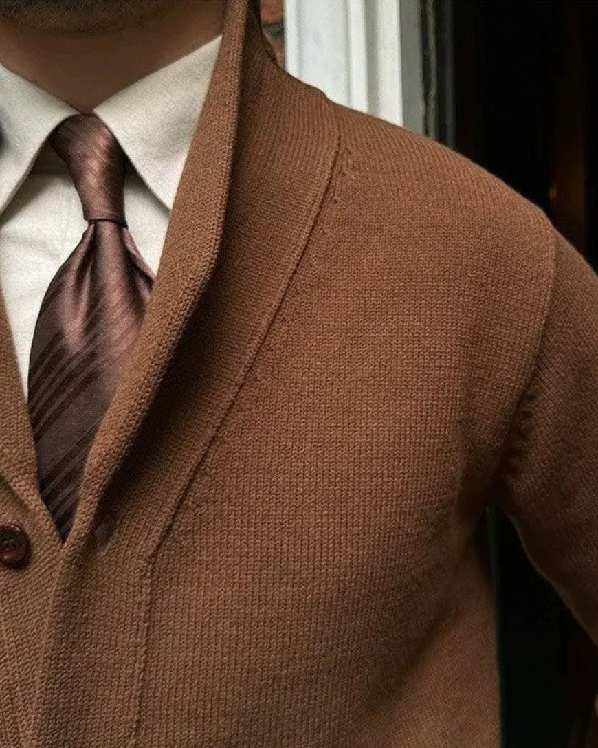 Sebastian | Burgundy Button Cardigan