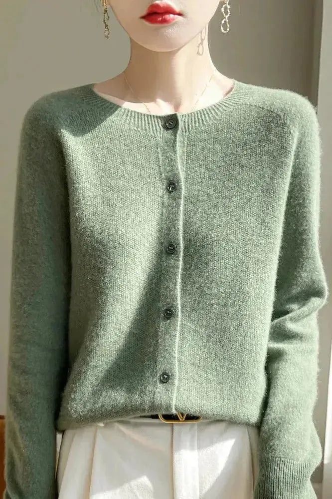 Shelley | Lime Button Cardigan