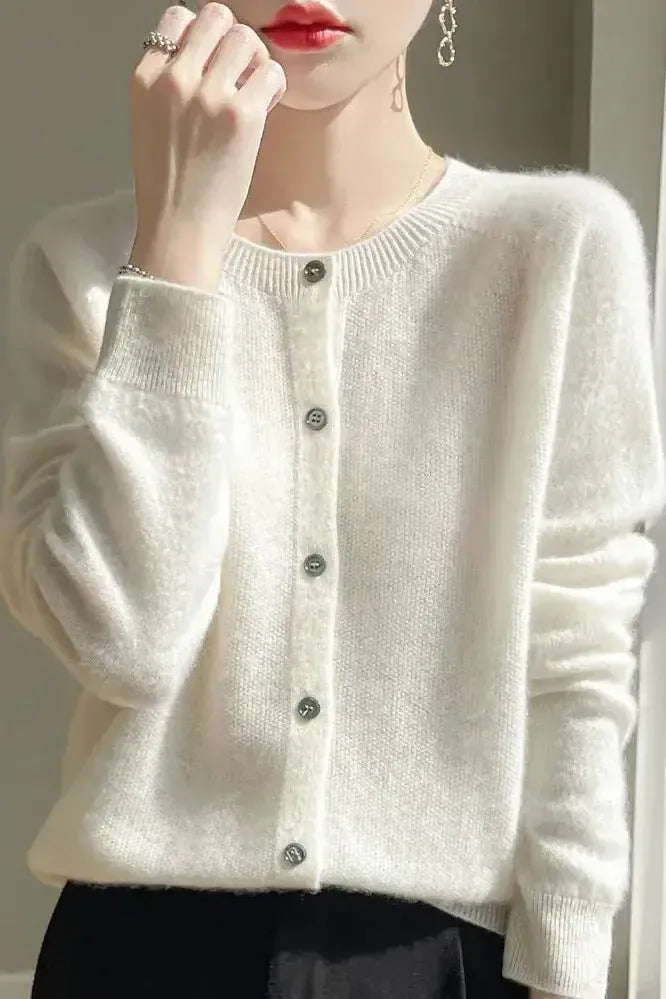 Shelley | Lime Button Cardigan