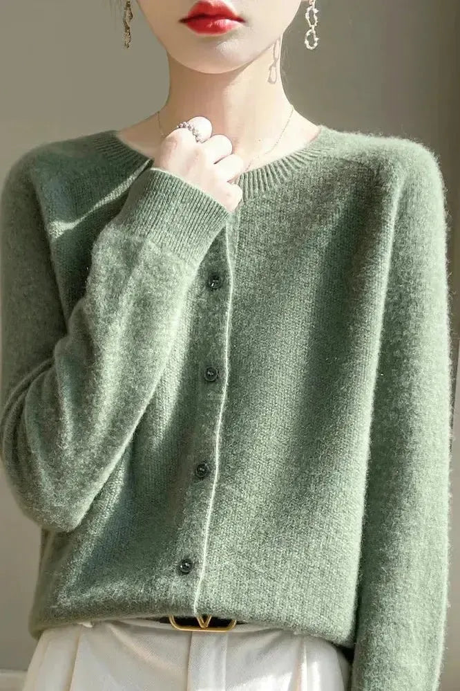 Shelley | Lime Button Cardigan
