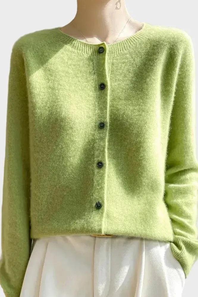 Shelley | Lime Button Cardigan