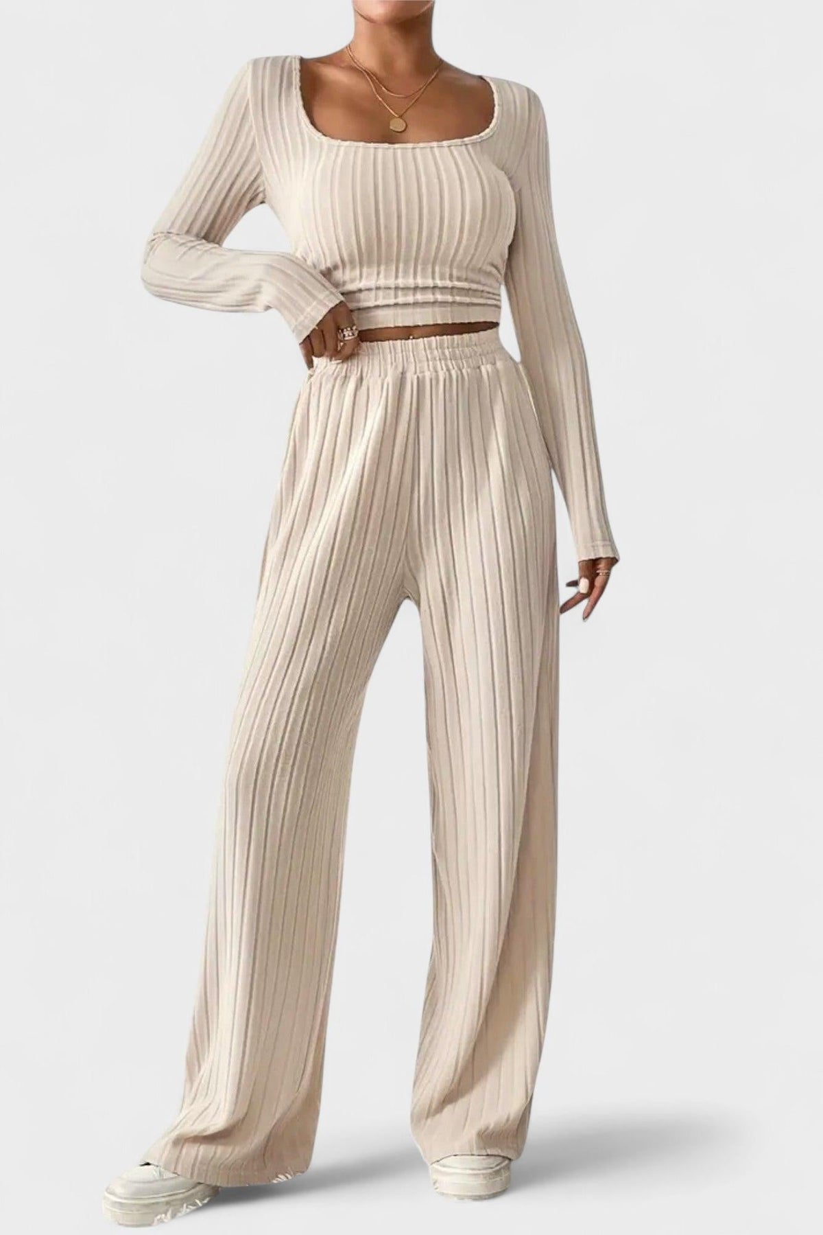 Shelley | Pleated Long-Sleeve Trouser Set