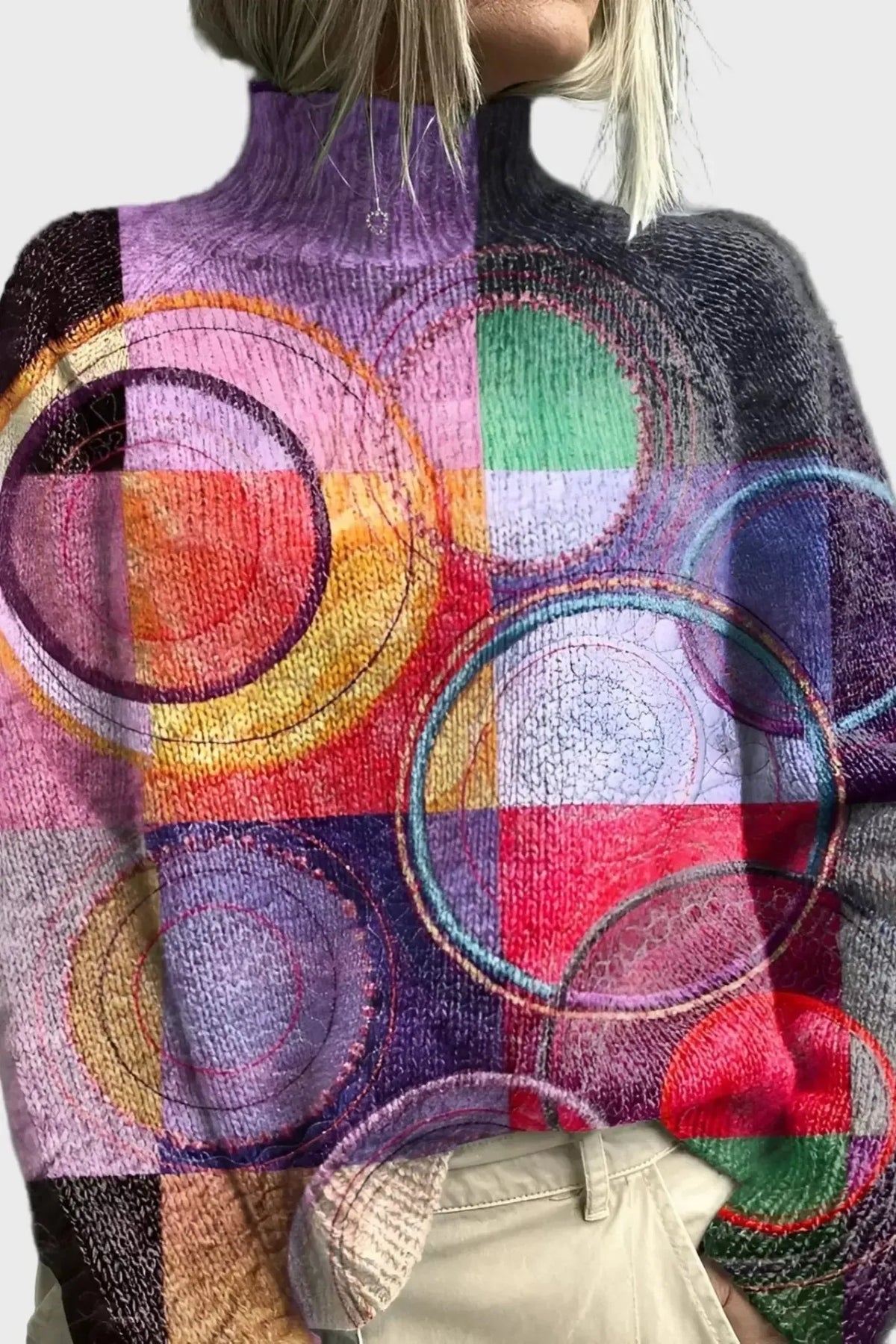 Shelley | Colourful Circle Print Jumper