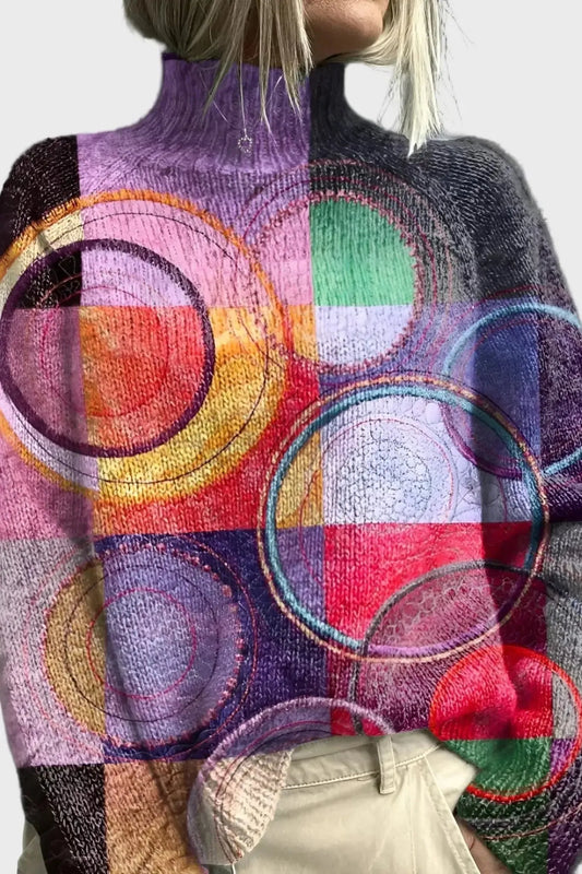 Shelley | Colourful Circle Print Jumper