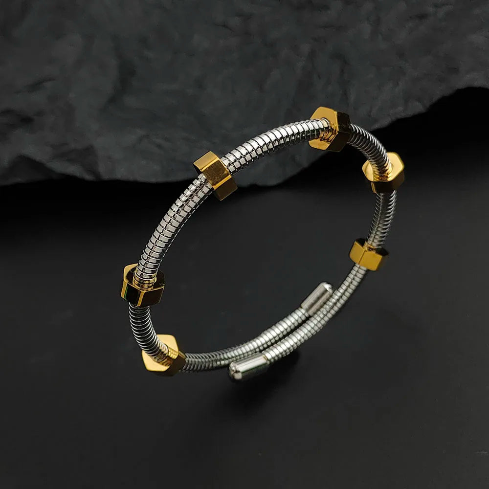 Aileen | Mixed Metal Cable Bangle
