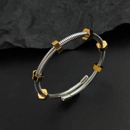 Aileen | Mixed Metal Cable Bangle
