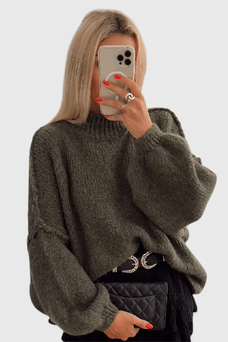 Celeste | Black Oversized Knit Jumper