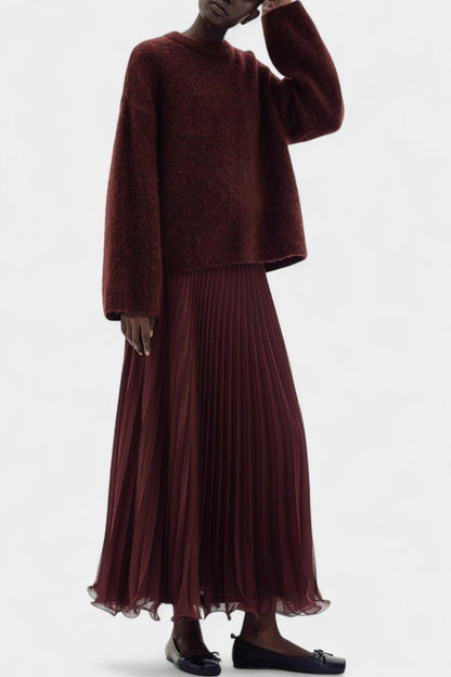 Celeste | Pleated Knit Top & Skirt Set