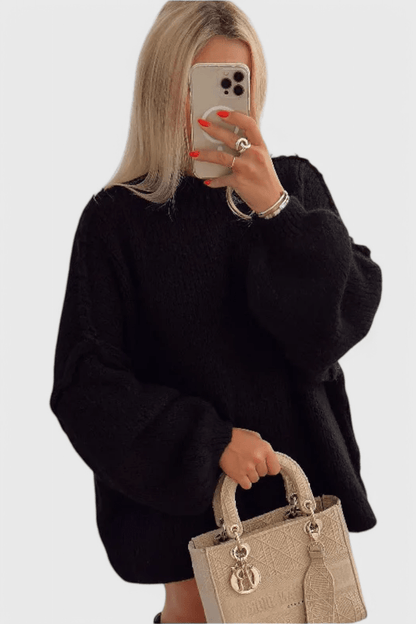 Celeste | Black Oversized Knit Jumper