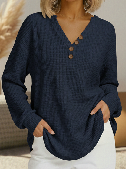 Wendy | Plain V-Neck Knit Jumper