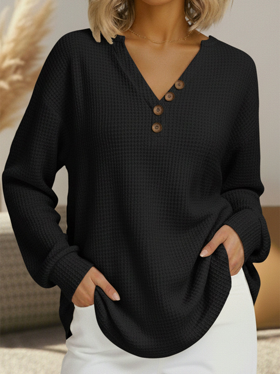 Wendy | Plain V-Neck Knit Jumper
