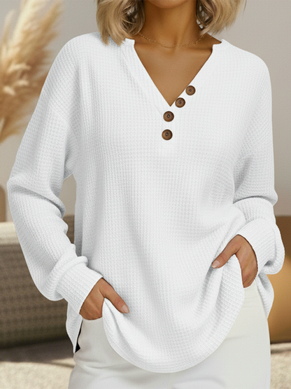 Wendy | Plain V-Neck Knit Jumper
