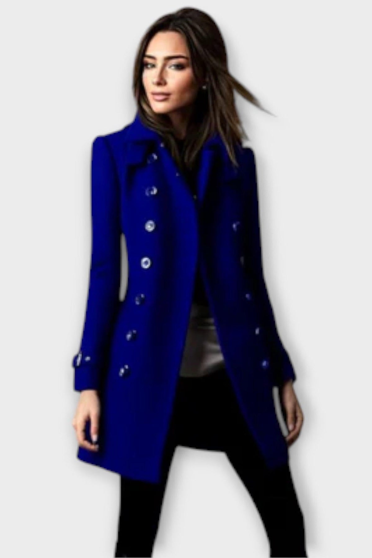 Sheena | Cobalt Double-Breasted Coat