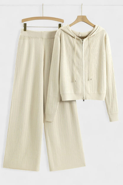 Sheena | Hooded Knit Top & Trouser Set