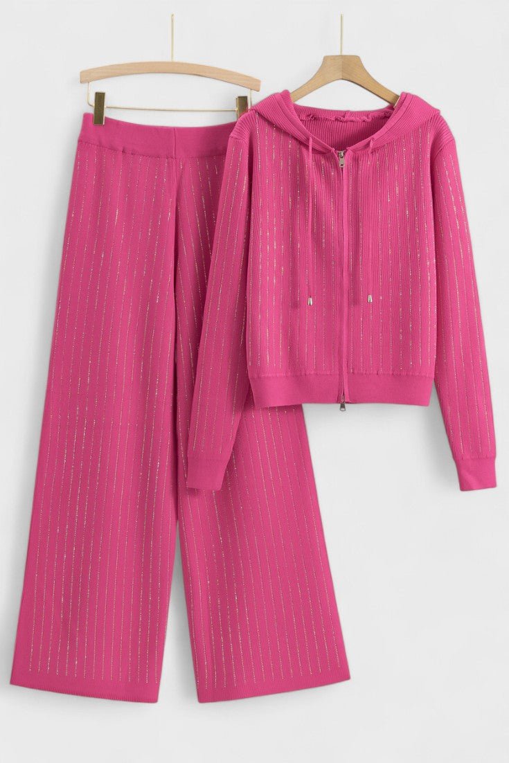 Sheena | Hooded Knit Top & Trouser Set