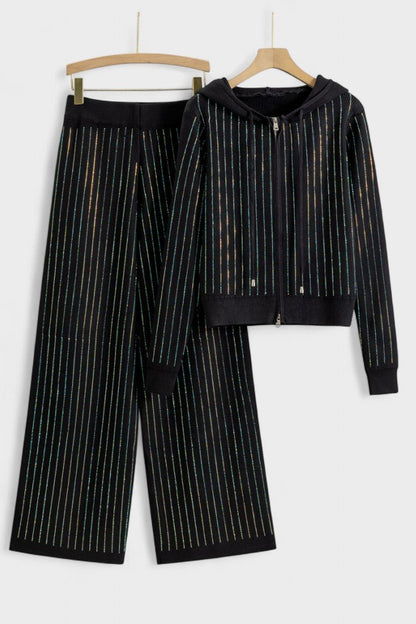 Sheena | Hooded Knit Top & Trouser Set