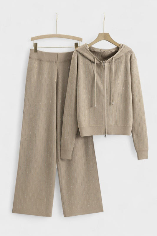 Sheena | Hooded Knit Top & Trouser Set