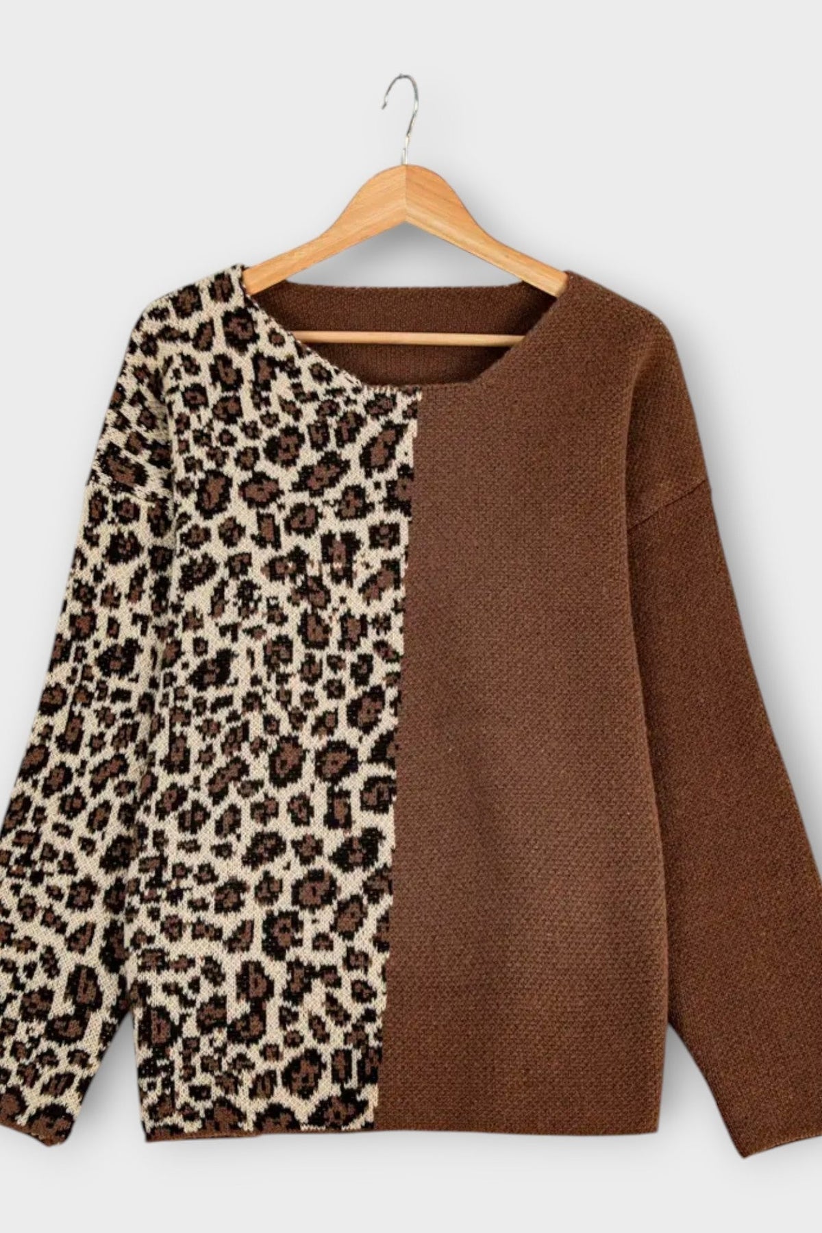 Cerys | Leopard Colour-Block Jumper