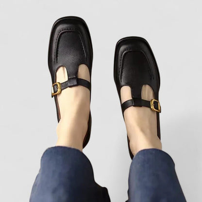 Cerys | Brown Two-Tone Mary Jane Shoes
