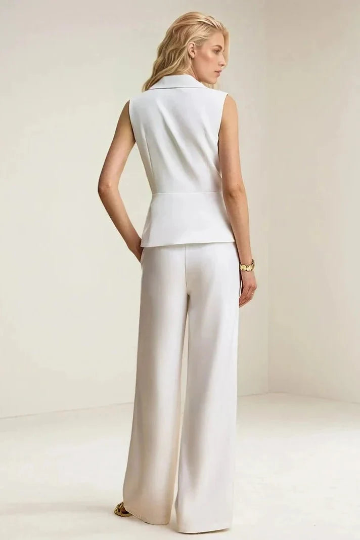 Cerys | Longline Waistcoat & Wide-Leg Trouser Set