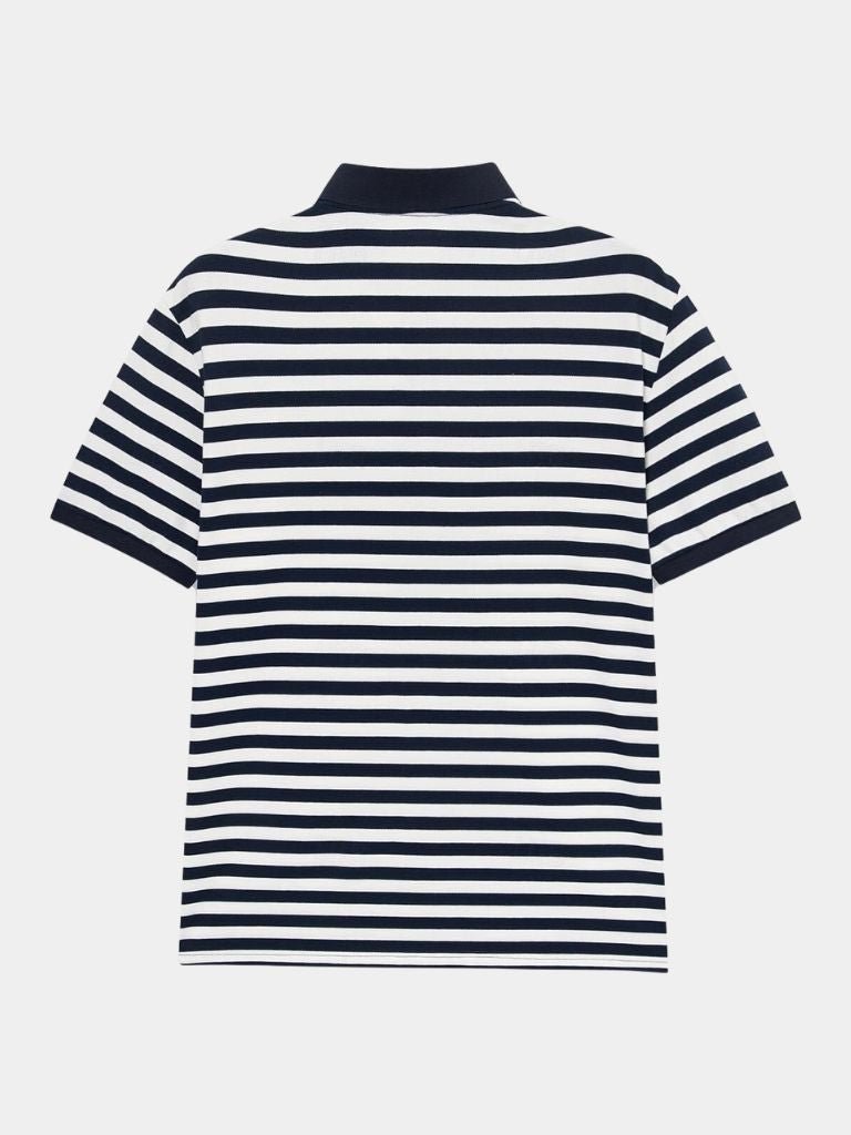 Simon | Navy Striped Polo Shirt