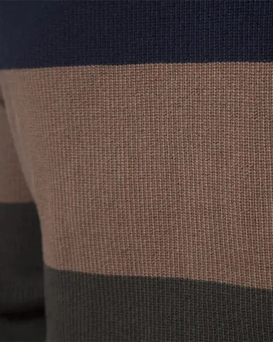Simon | Colour-Block Zip-Front Knit Jacket