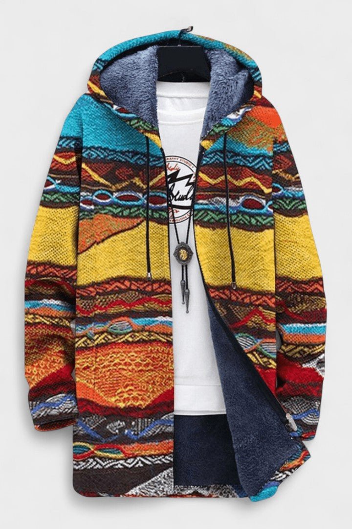 Sasha | Bohemian Stripe Hooded Zip Jacket